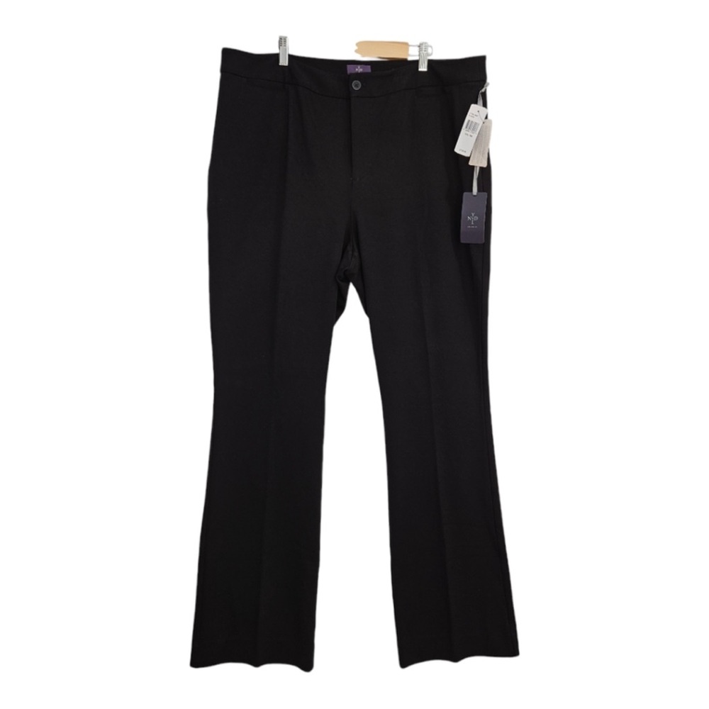NWT NYDJ Plus Size Stretch Trouser Pants Slimming Fit Lift Tuck Black Size 18W